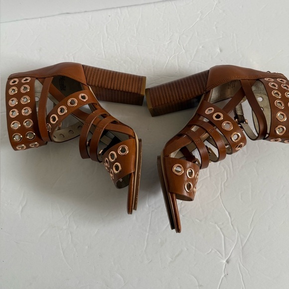 Michael Kors Brown Chunky Heel Gladiator Sandals studded - Picture 7 of 10